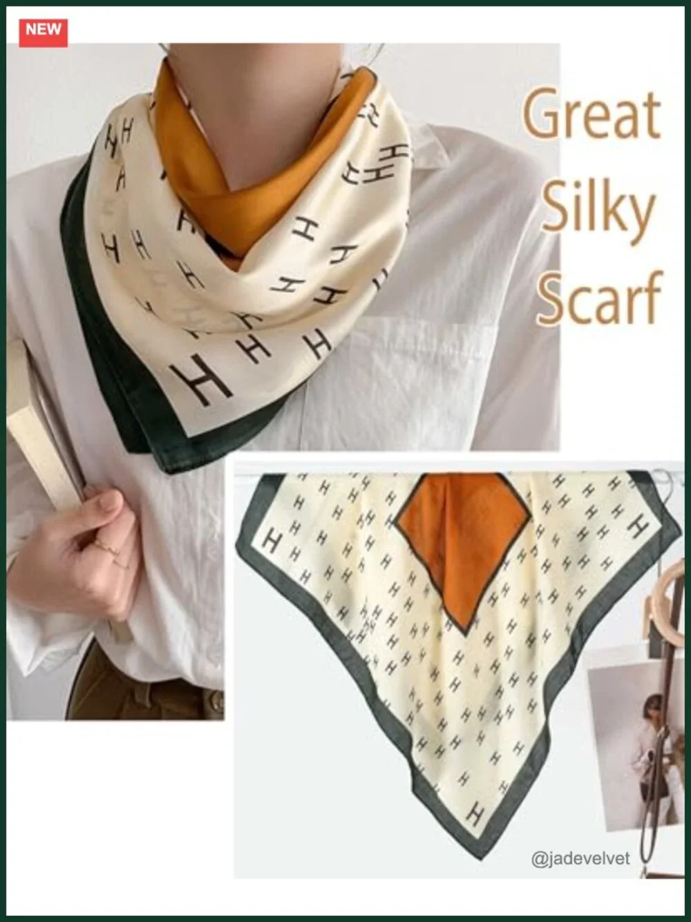 Satin Silk Head Scarf Square Neck Scarf Hair Scarf Bag Accessory